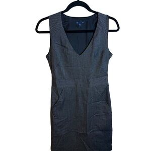 Gap Dark Gray V-Neck Career Sheath Dress